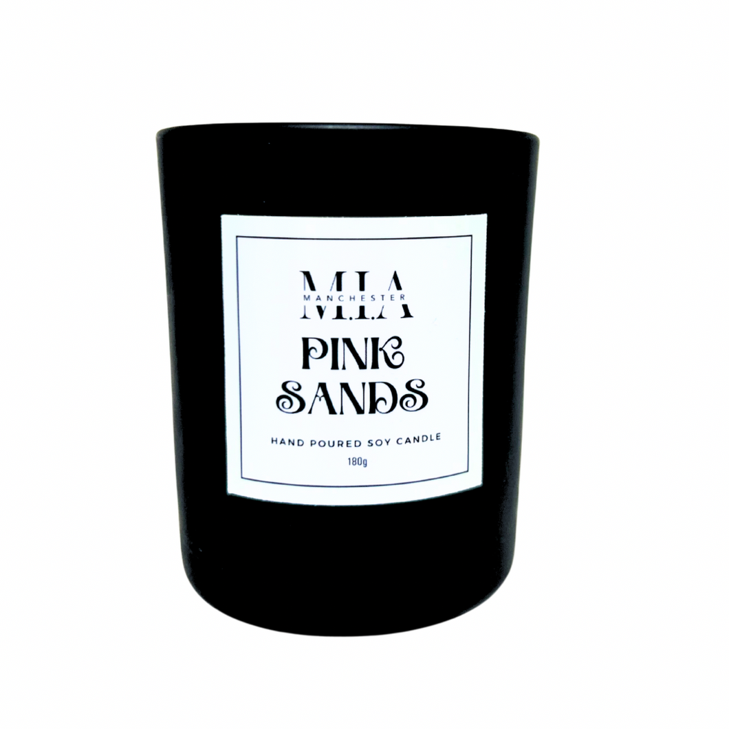 Pink Sands Hand Poured Soy Rosewood Crackle Wick Candle