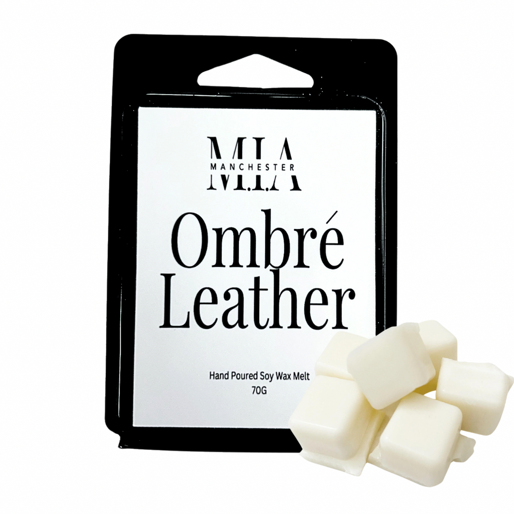 Ombré Leather Hand Poured Soy Scented Wax Melt 70g