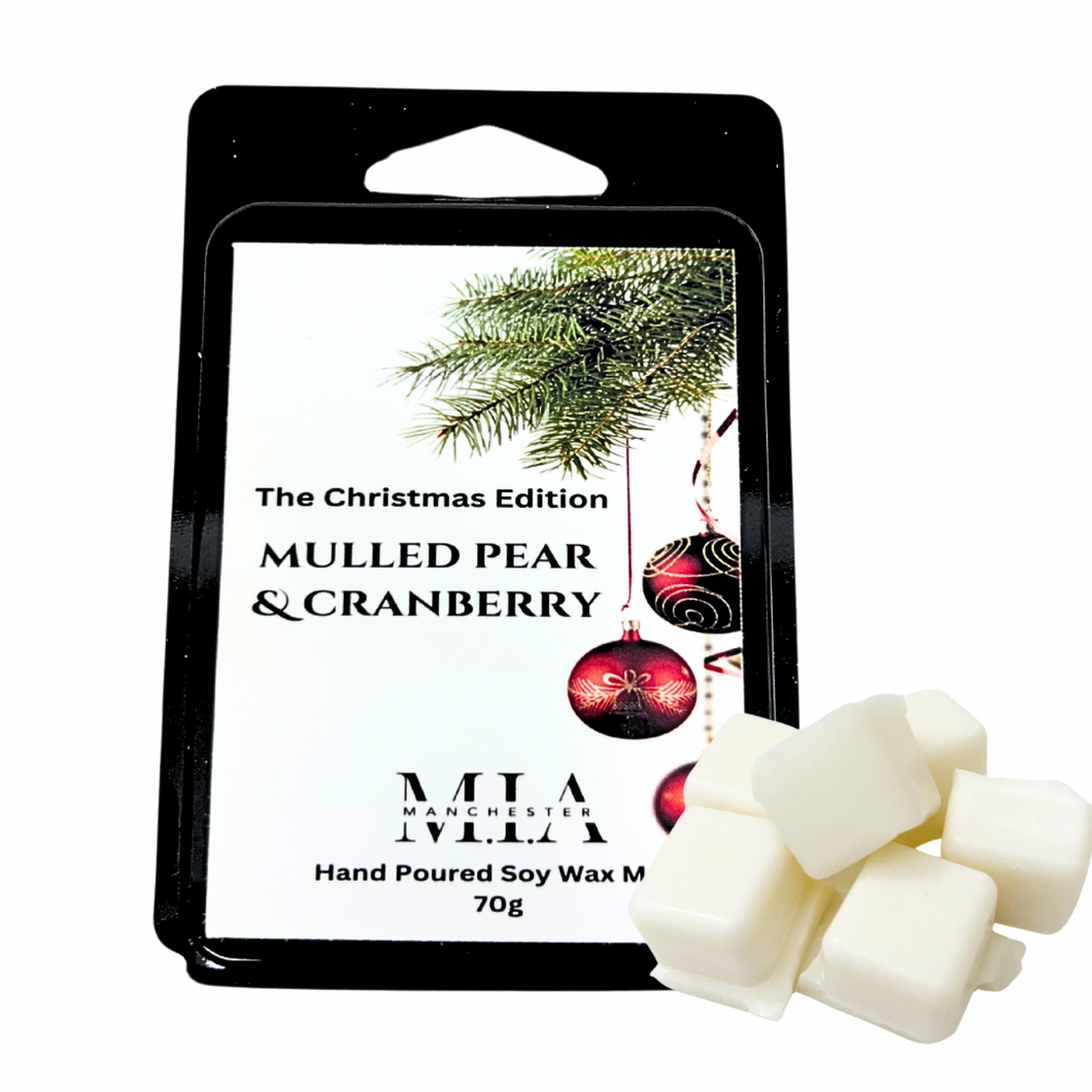 Mulled Pear & Cranberry Hand Poured Soy Scented Wax Melt 70g