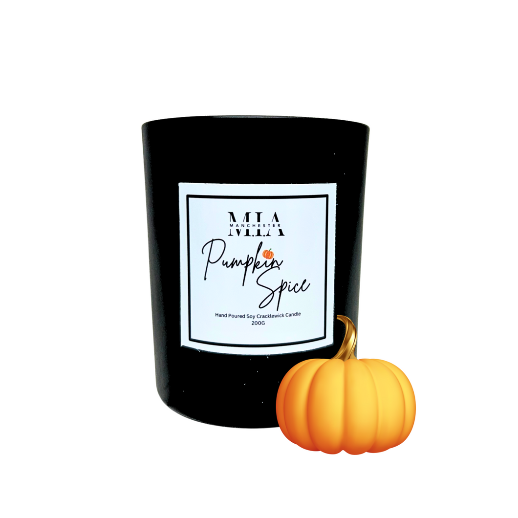 Pumpkin Spice Hand Poured Soy Scented Cracklewick Candle 200g