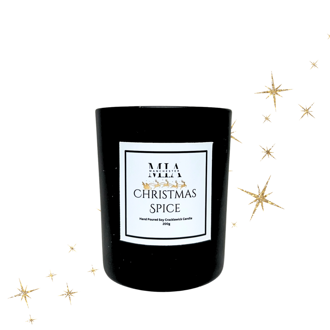 Christmas Spice Hand Poured Scented Soy Crackle Wick Candle 200 grams